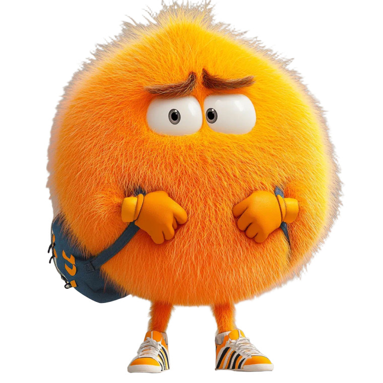 Puffy Orange Character Vinyl Car Decal Sticker – Waterproof & UV-Resistant 8"