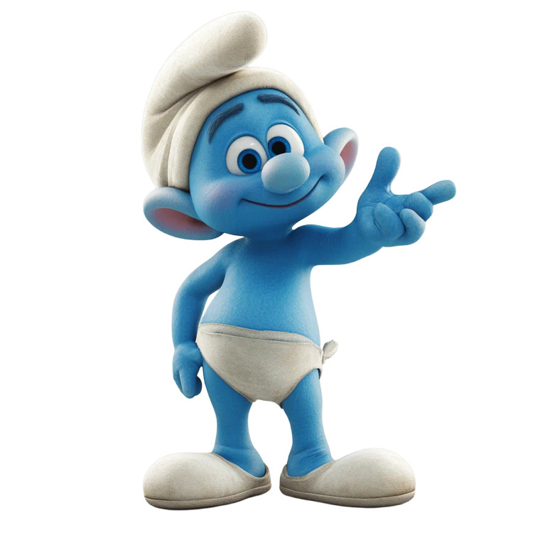 Pointing Smurf Vinyl Car Decal Sticker – Waterproof & UV-Resistant 8"