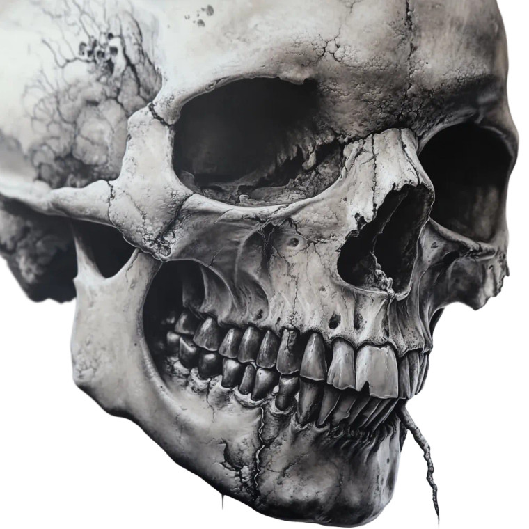 Realistic Skull Portrait Vinyl Car Decal Sticker – Waterproof & UV-Resistant 8"