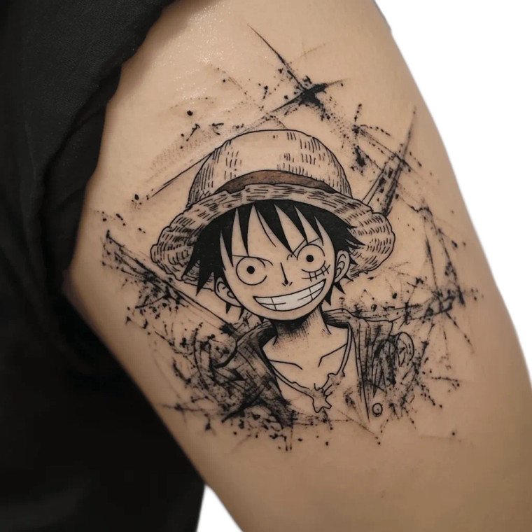 One Piece Tattoo V2 Vinyl Car Decal Sticker – Waterproof & UV-Resistant 8"