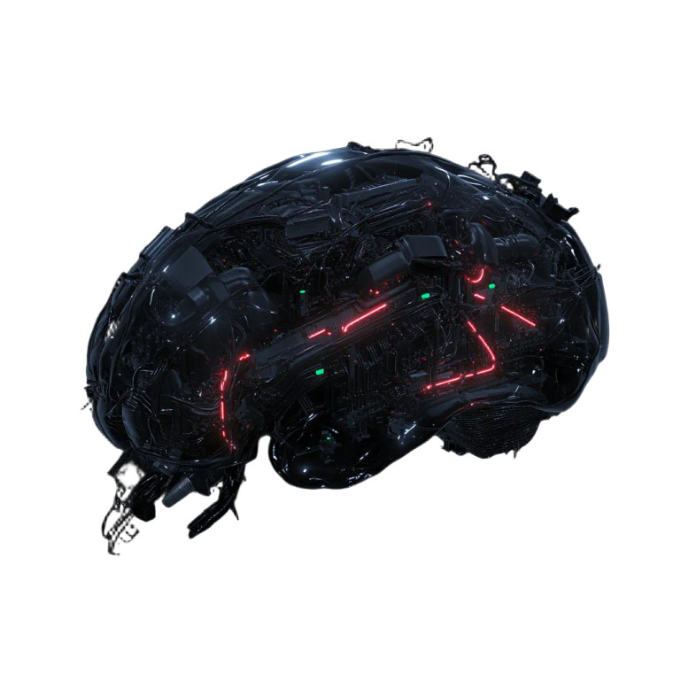 Cybernetic Brain Model Vinyl Car Decal Sticker – Waterproof & UV-Resistant 8"