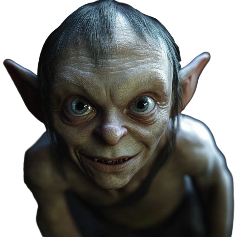 Smiling Young Gollum Vinyl Car Decal Sticker – Waterproof & UV-Resistant 8"