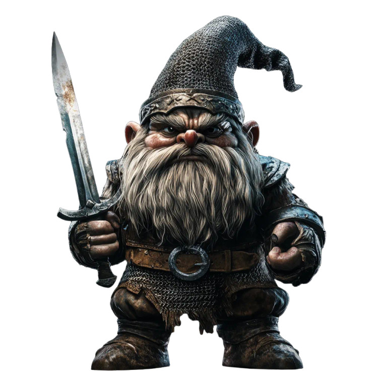 Evil Warrior Gnome Vinyl Car Decal Sticker – Waterproof & UV-Resistant 8"