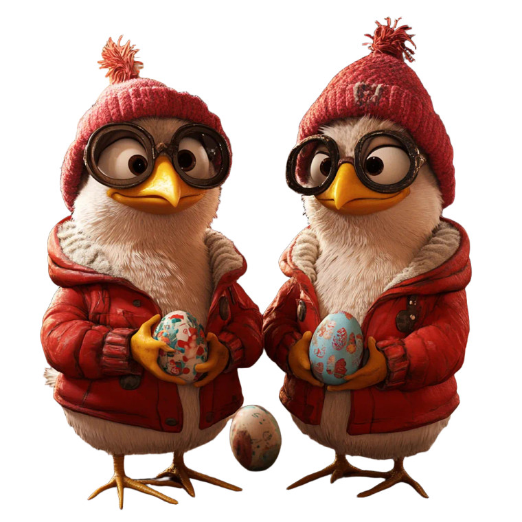 Easter Chickens Solving Riddles Vinyl Car Decal Sticker – Waterproof & UV-Resistant 8"