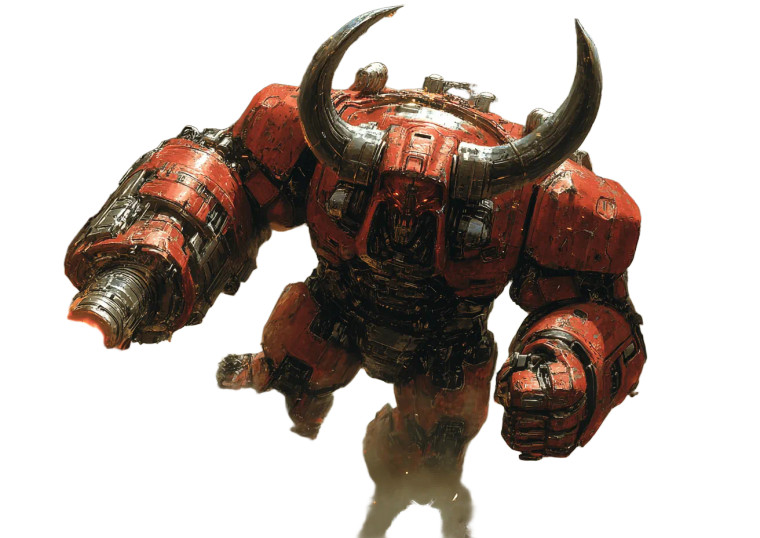 Cyborg Minotaur Battle Vinyl Car Decal Sticker – Waterproof & UV-Resistant 8"