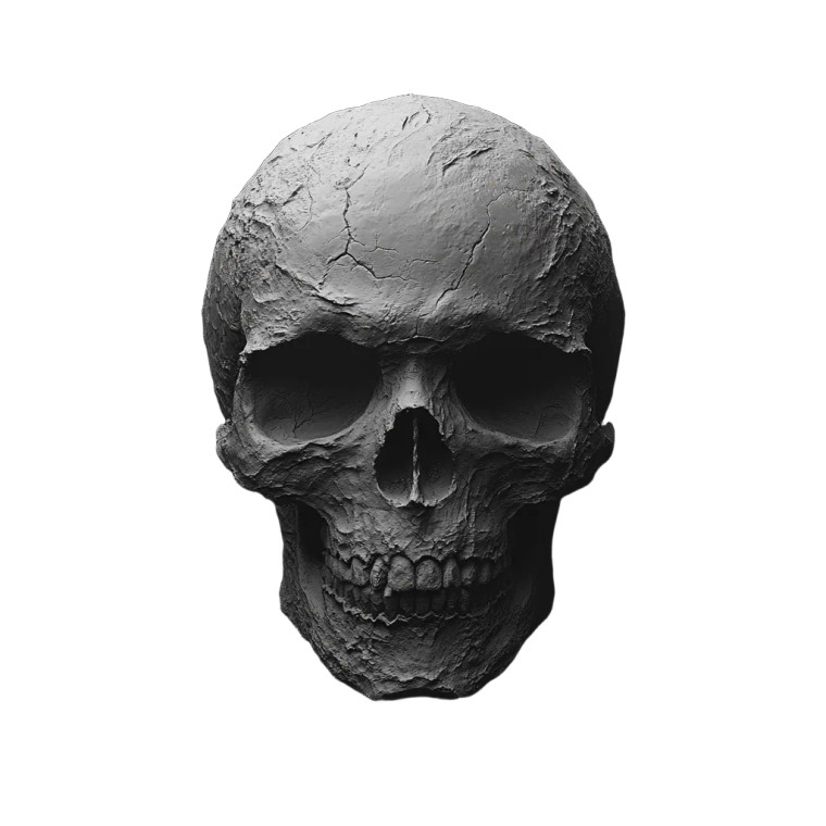 Skull Bas Relief Vinyl Car Decal Sticker – Waterproof & UV-Resistant 8"