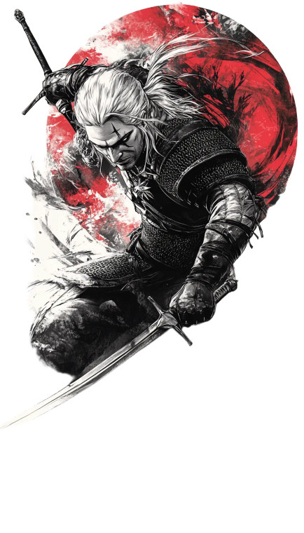 Witcher Anime Design Vinyl Car Decal Sticker – Waterproof & UV-Resistant 8"