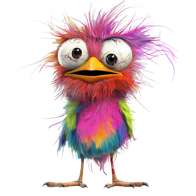 Crazy Colorful Bird V2 Vinyl Car Decal Sticker – Waterproof & UV-Resistant 8"