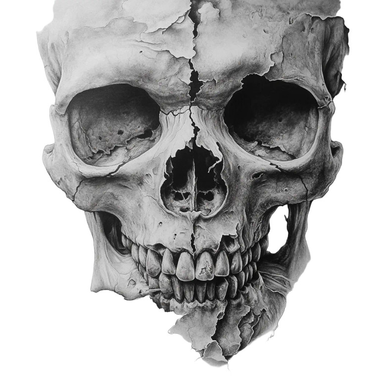 Skull Face Realism Vinyl Car Decal Sticker – Waterproof & UV-Resistant 8"