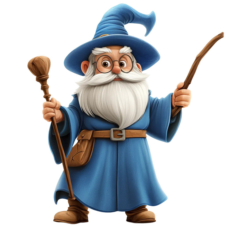 Wizard Cartoon Character Vinyl Car Decal Sticker – Waterproof & UV-Resistant 8"