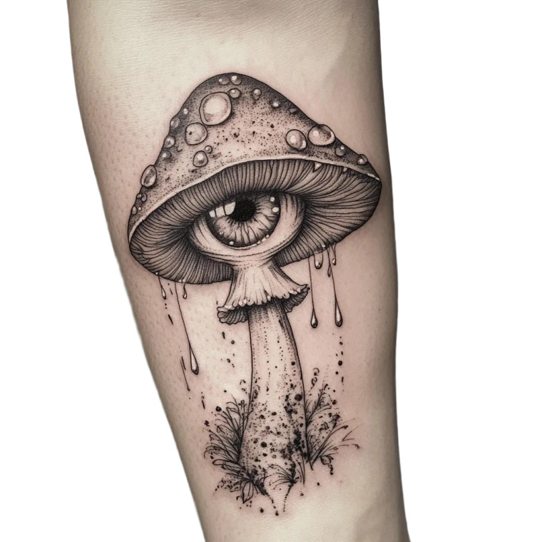 Crying Eye Mushroom Vinyl Car Decal Sticker – Waterproof & UV-Resistant 8"