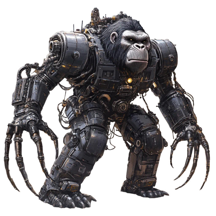 Steampunk Gorilla Mech Vinyl Car Decal Sticker – Waterproof & UV-Resistant 8"