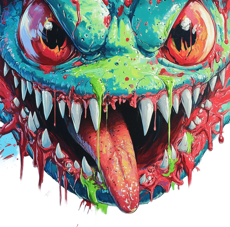 Surreal Monster Art Vinyl Car Decal Sticker – Waterproof & UV-Resistant 8"