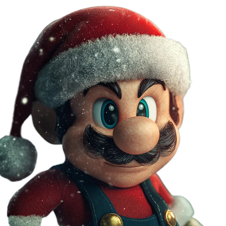 Mario Santa V4 Vinyl Car Decal Sticker – Waterproof & UV-Resistant 8"