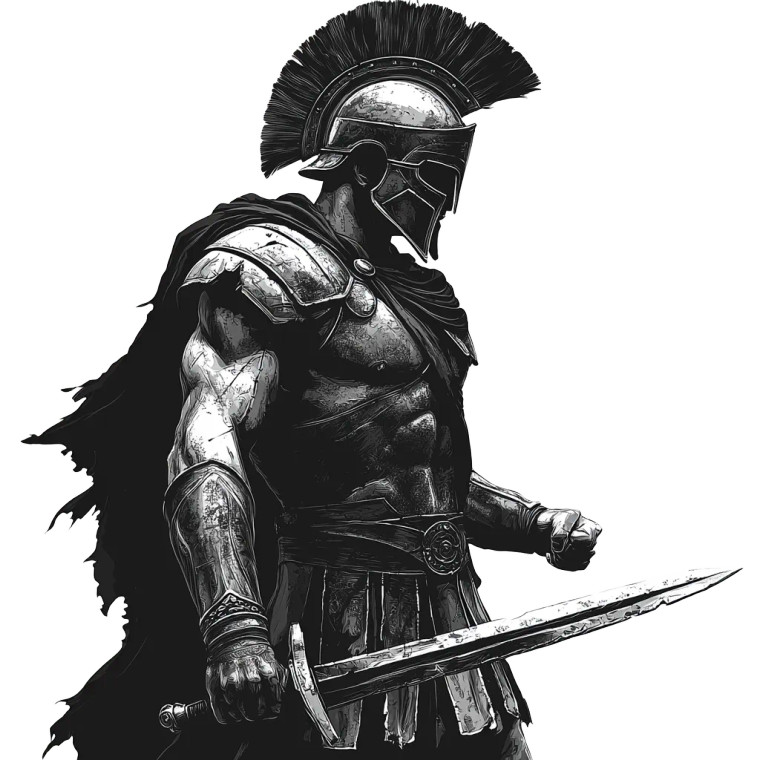 Grim Spartan Warrior Vinyl Car Decal Sticker – Waterproof & UV-Resistant 8"