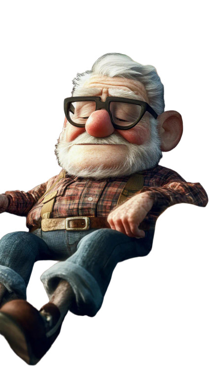 Lonely Old Man Vinyl Car Decal Sticker – Waterproof & UV-Resistant 8"