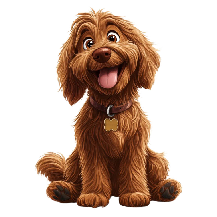 Happy Labradoodle Vinyl Car Decal Sticker – Waterproof & UV-Resistant 8"