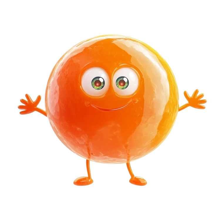 Orange Candy Character Vinyl Car Decal Sticker – Waterproof & UV-Resistant 8"