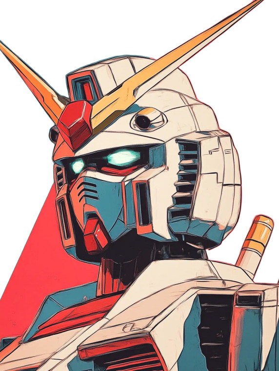 Plain Gundam Vinyl Car Decal Sticker – Waterproof & UV-Resistant 8"