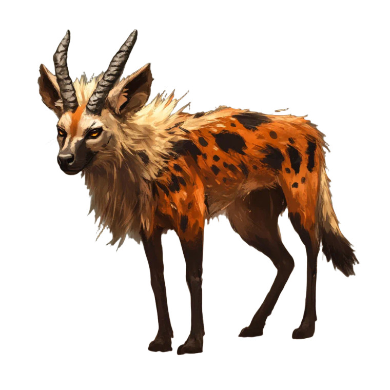 Fantasy Antelope-Hyena Vinyl Car Decal Sticker – Waterproof & UV-Resistant 8"