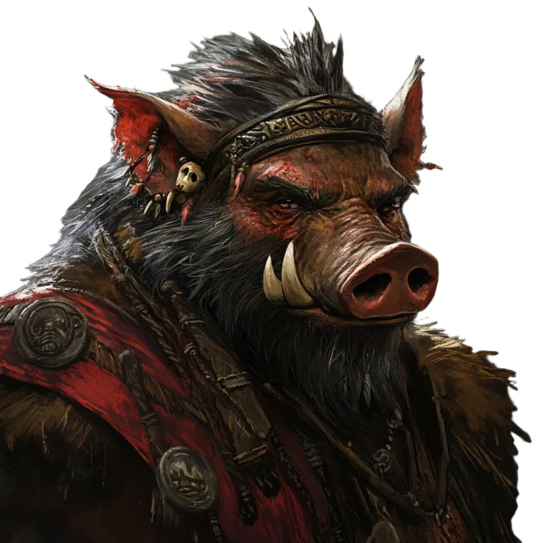 Half Orc Boar Vinyl Car Decal Sticker – Waterproof & UV-Resistant 8"