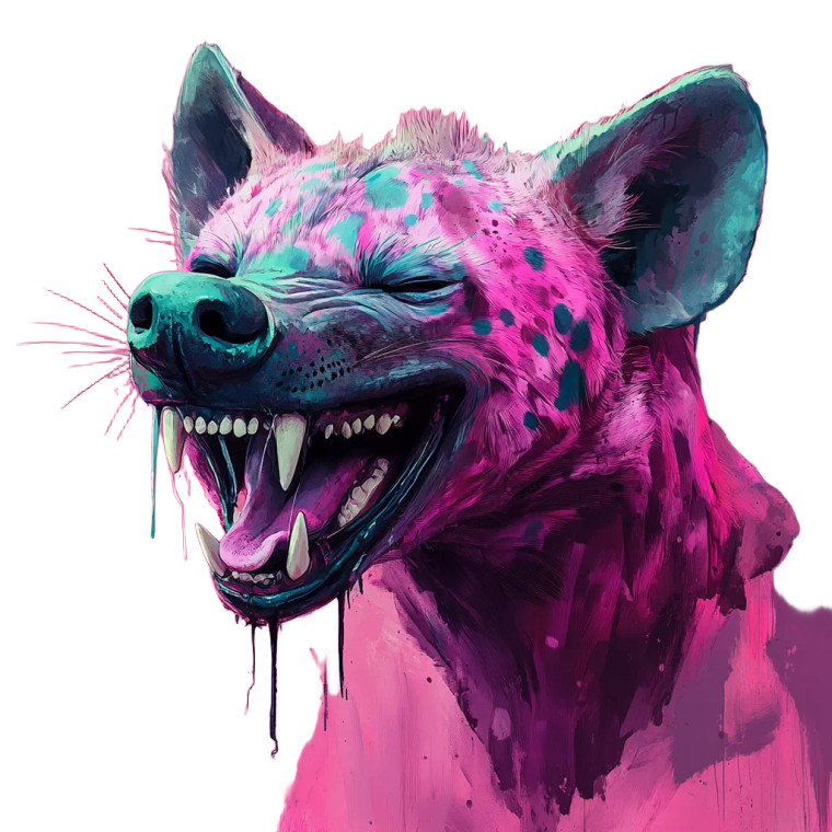Colorful Hyena Head Vinyl Car Decal Sticker – Waterproof & UV-Resistant 8"