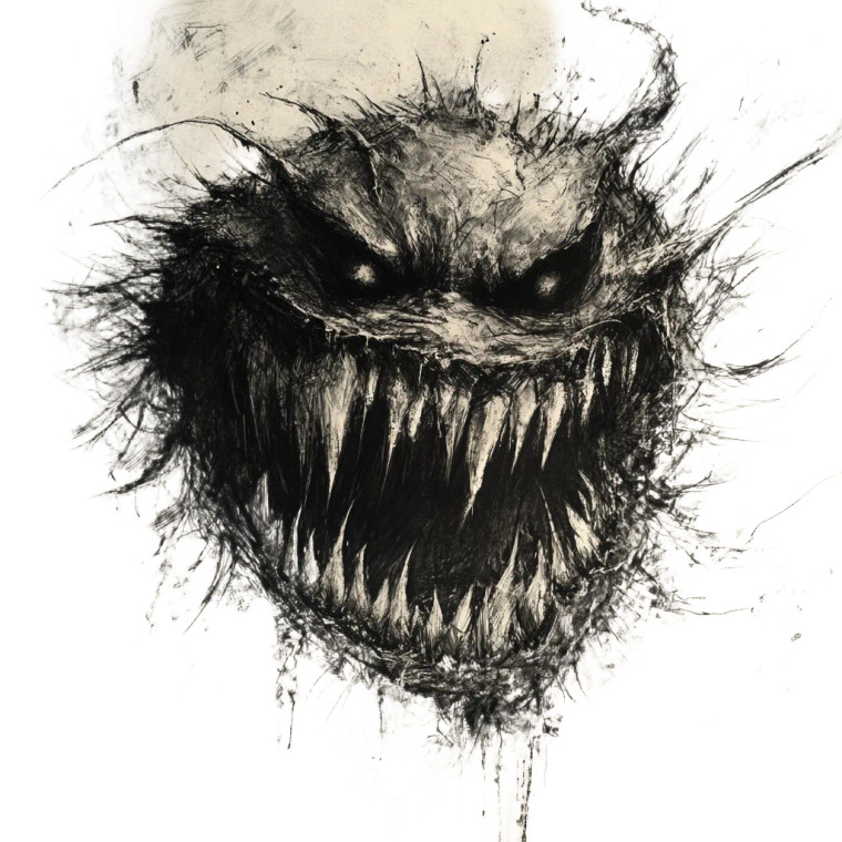 Toothy Monster Vinyl Car Decal Sticker – Waterproof & UV-Resistant 8"