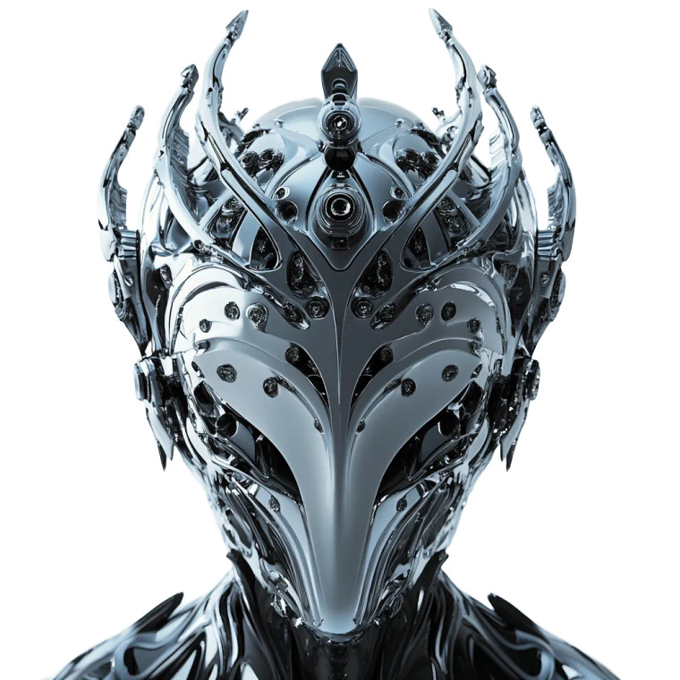 Cyborg Crown Head Vinyl Car Decal Sticker – Waterproof & UV-Resistant 8"