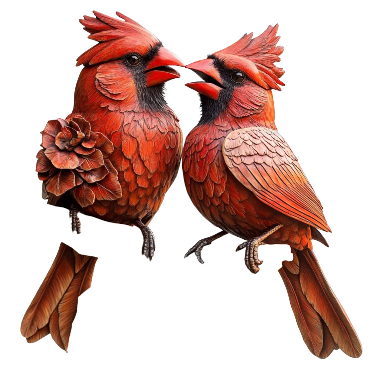Vibrant Cardinal Sculpture Vinyl Car Decal Sticker – Waterproof & UV-Resistant 8"