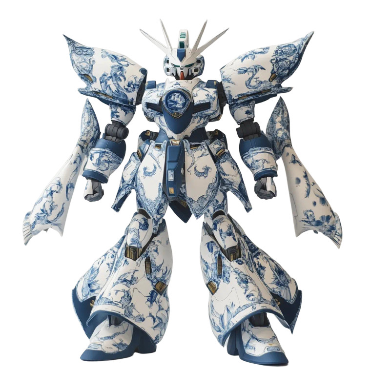Porcelain Gundam Vinyl Car Decal Sticker – Waterproof & UV-Resistant 8"
