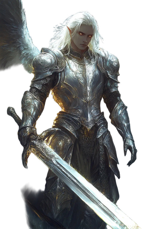 Ethereal Angelic Warrior Vinyl Car Decal Sticker – Waterproof & UV-Resistant 8"