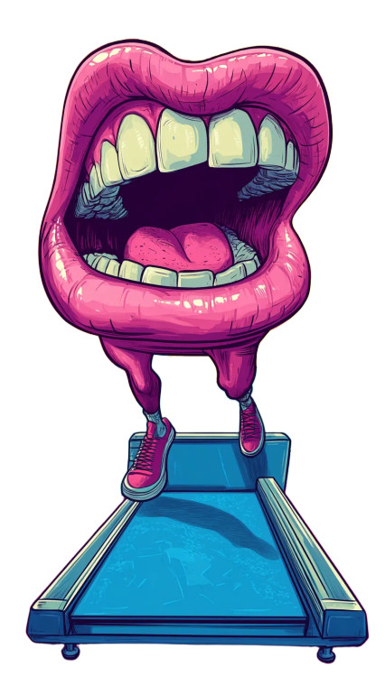 Mouth On Treadmill Vinyl Car Decal Sticker – Waterproof & UV-Resistant 8"