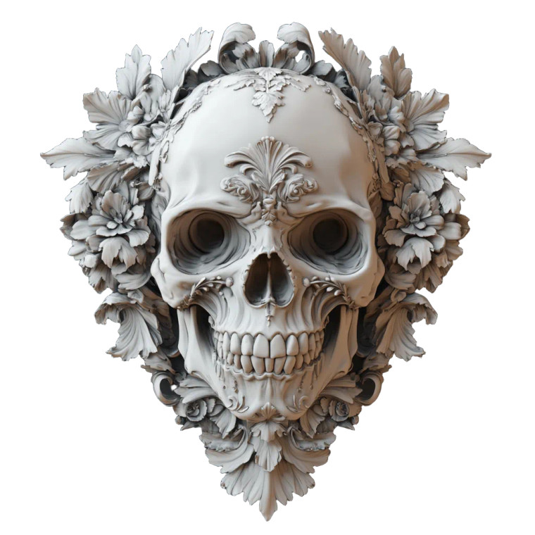 Ornamental Skull Vinyl Car Decal Sticker – Waterproof & UV-Resistant 8"