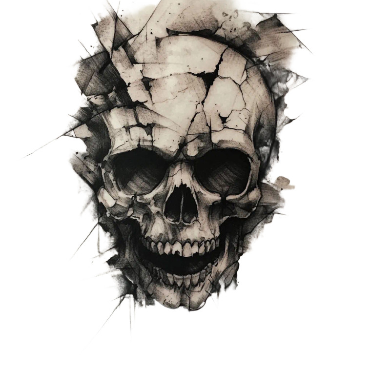 Skull Tattoo Design Vinyl Car Decal Sticker – Waterproof & UV-Resistant 8"