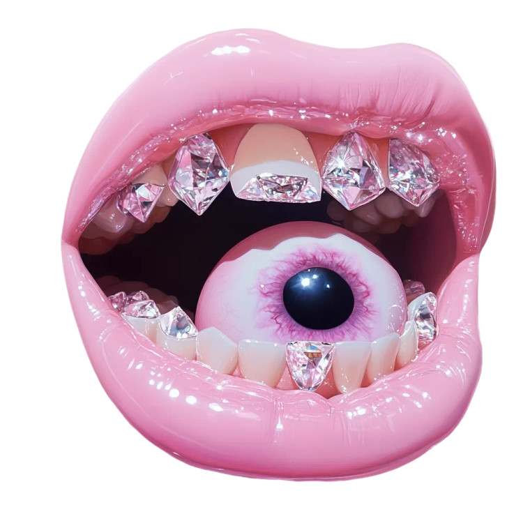 Glossy Diamond Lips Vinyl Car Decal Sticker – Waterproof & UV-Resistant 8"