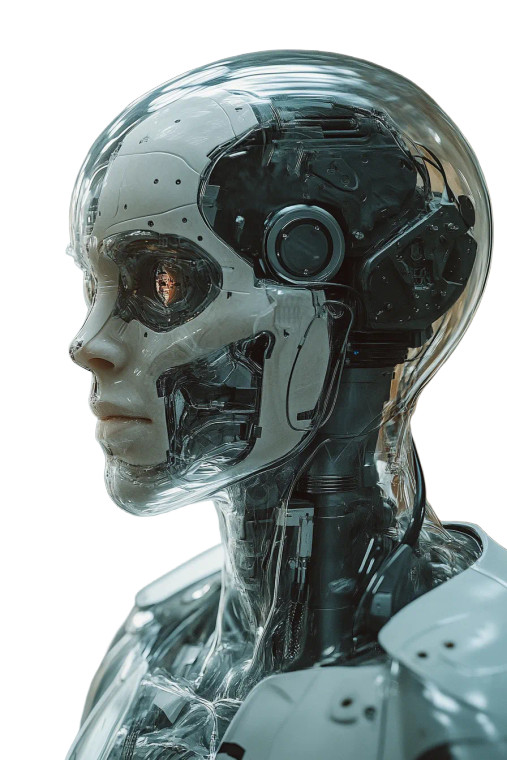 Transparent Robot Vinyl Car Decal Sticker – Waterproof & UV-Resistant 8"