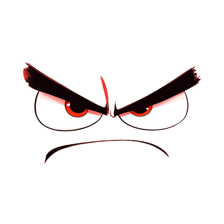 Angry Cartoon Eyes Vinyl Car Decal Sticker – Waterproof & UV-Resistant 8"