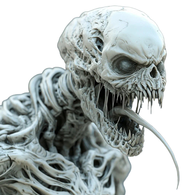 Scary Skeleton Monster Vinyl Car Decal Sticker – Waterproof & UV-Resistant 8"