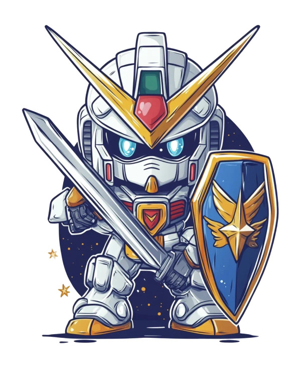 Chibi Gundam Art Vinyl Car Decal Sticker – Waterproof & UV-Resistant 8"