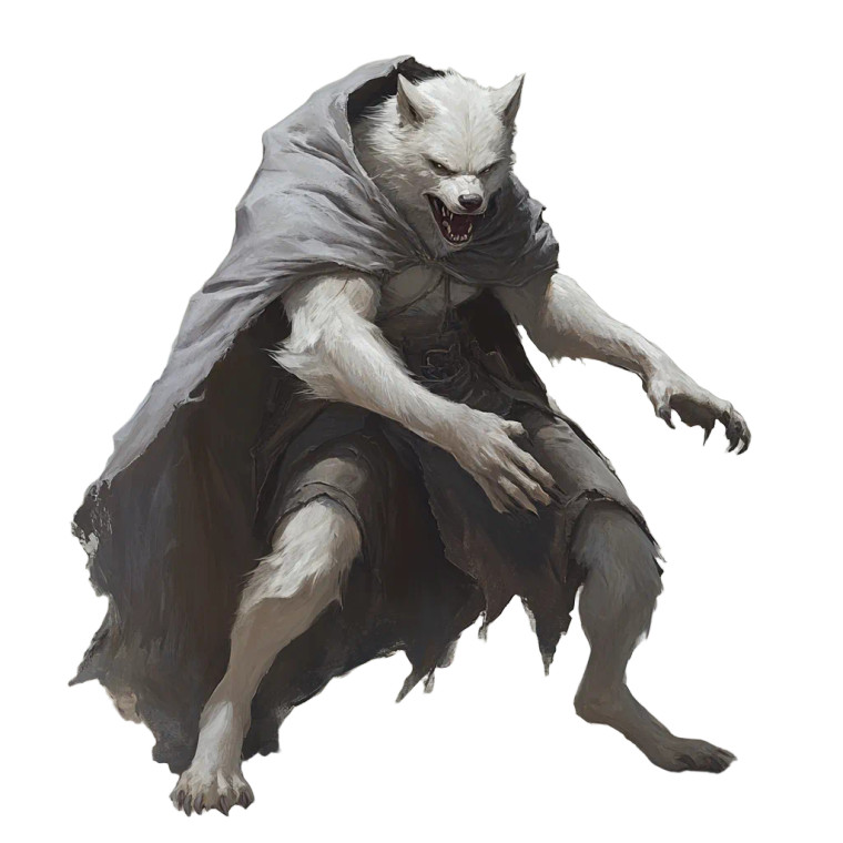 Albino Werewolf Cloak Vinyl Car Decal Sticker – Waterproof & UV-Resistant 8"