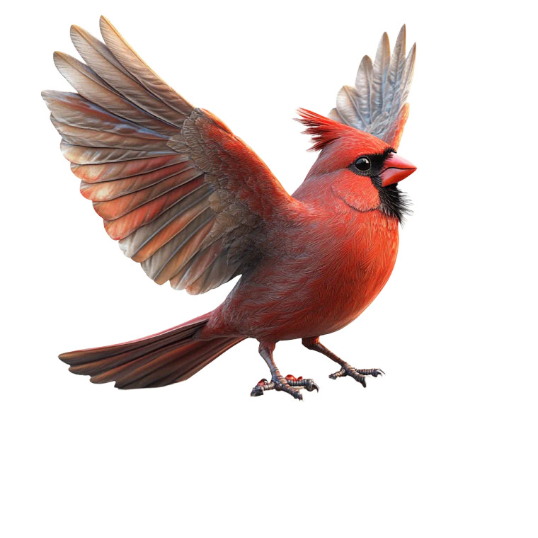 Cardinal Bird Ornament Vinyl Car Decal Sticker – Waterproof & UV-Resistant 8"