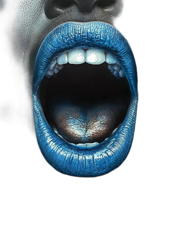 Blue Lipstick Mouth Vinyl Car Decal Sticker – Waterproof & UV-Resistant 8"