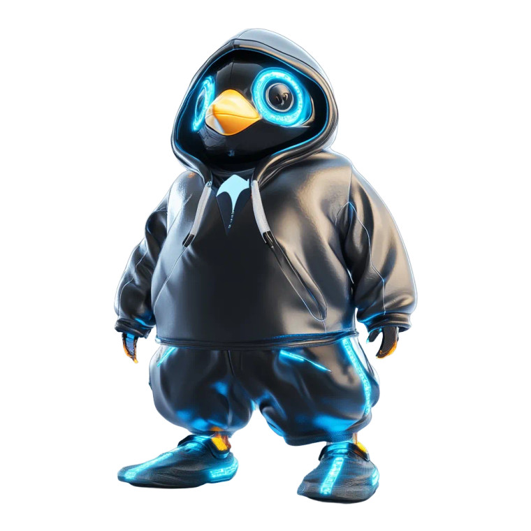 Futuristic Robotic Penguin Vinyl Car Decal Sticker – Waterproof & UV-Resistant 8"