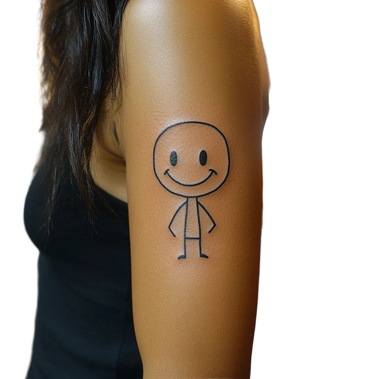 Minimalist Smiling Man Vinyl Car Decal Sticker – Waterproof & UV-Resistant 8"
