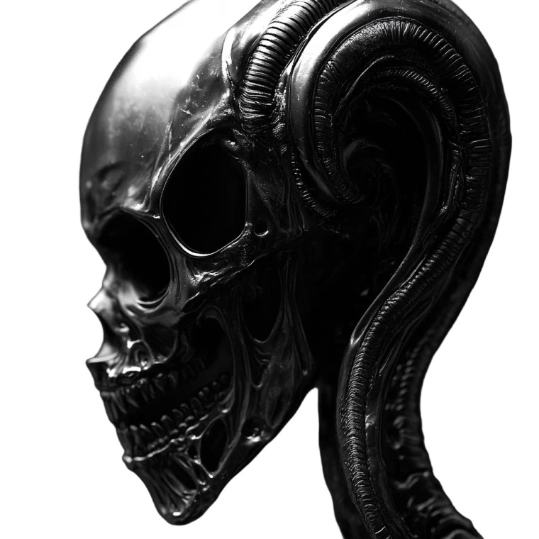 Giger Alien Skull Vinyl Car Decal Sticker – Waterproof & UV-Resistant 8"