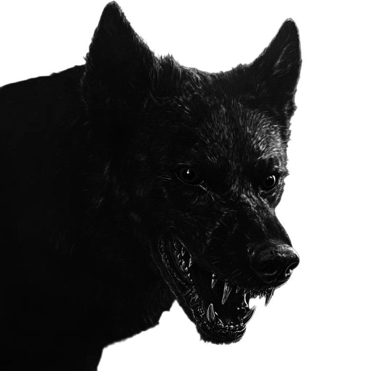 Black Scary Dog Vinyl Car Decal Sticker – Waterproof & UV-Resistant 8"