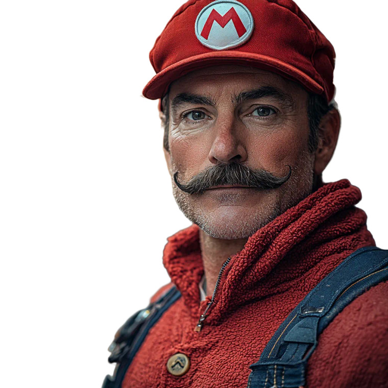 Mario Costume Man Vinyl Car Decal Sticker – Waterproof & UV-Resistant 8"