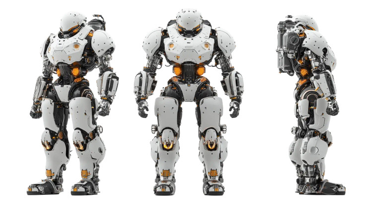 Humanoid Mecha Views Vinyl Car Decal Sticker – Waterproof & UV-Resistant 8"