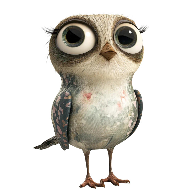 Kawaii Anthropomorphic Bird Vinyl Car Decal Sticker – Waterproof & UV-Resistant 8"