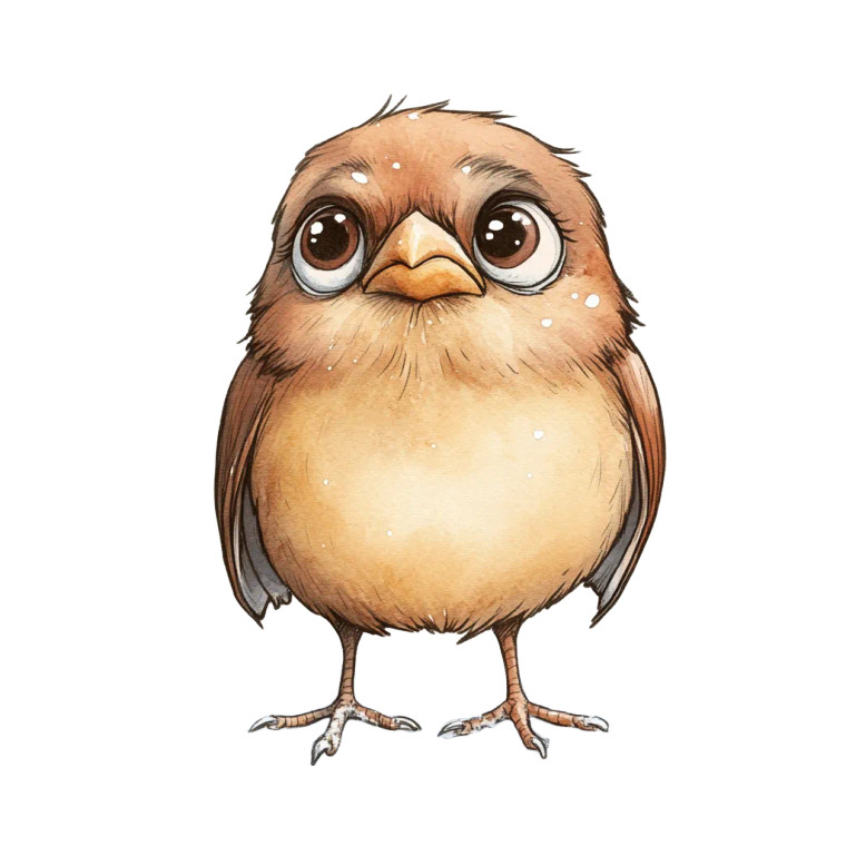 Sad Little Sparrow Vinyl Car Decal Sticker – Waterproof & UV-Resistant 8"